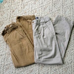 2 Pair Boys Khaki and Corduroy Pants
